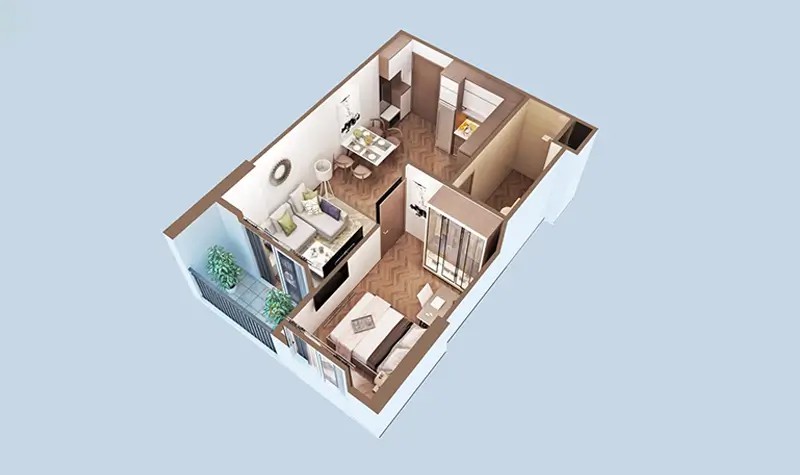 Mô hình căn hộ mẫu bóc mái nhà ở xã hội tỷ lệ 1:25 giúp khách hàng dễ hình dung công năng
