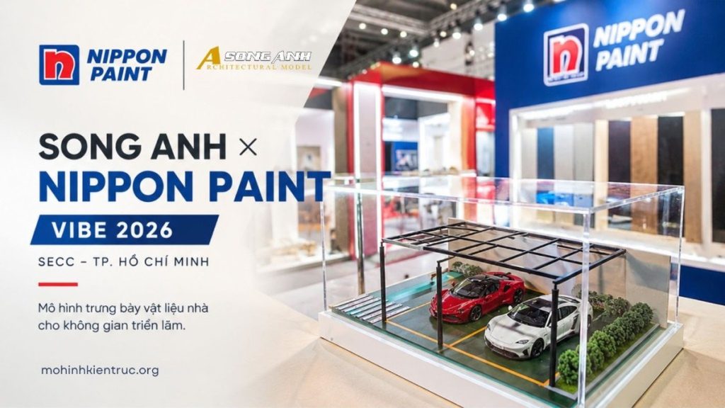 Mô hình triển lãm Nippon Paint tại sự kiện VIBE 2026 SECC TP.HCM do Mô Hình Song Anh thực hiện