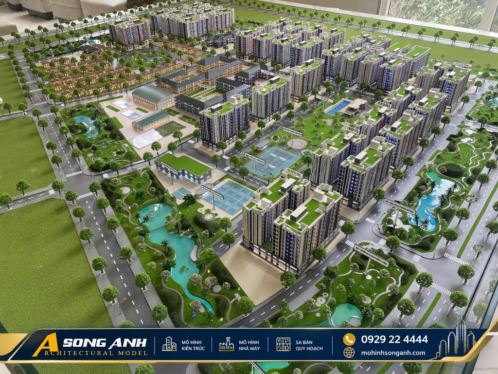 Sa bàn quy hoạch tổng thể nhà ở xã hội Hàm Kiệm sắc nét - Mô Hình Song Anh Hotline 0929 22 4444